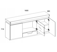 Тумба под ТВ Torino 1V2D1S