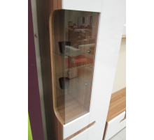 Двухстворчатый шкаф витрина для посуды в гостиную Леонардо МН-026-01 белый правый