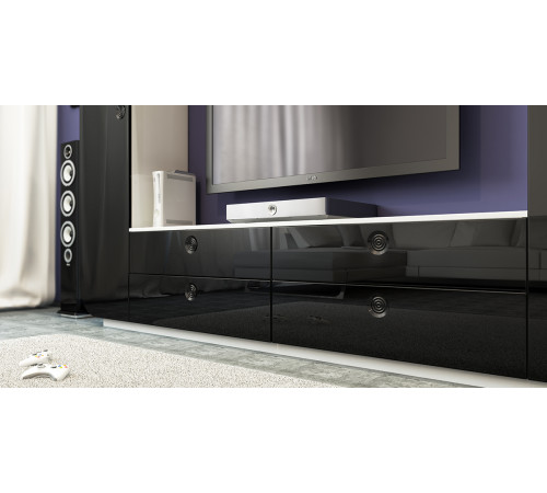 Стенка iMeb (АйМеб) МН-401.1 черный глянец от Мебель-Неман Стенка iMeb (АйМеб) МН-401.1 черный глянец от Мебель-Неман