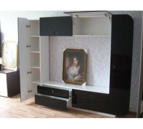 Стенка iMeb (АйМеб) МН-401.1 черный глянец от Мебель-Неман Стенка iMeb (АйМеб) МН-401.1 черный глянец от Мебель-Неман