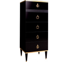 Комод узкий для белья с планкой Rimini Solo РМКМ-2 (s) (черный)