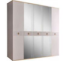 Пятистворчатый шкаф для одежды с зеркалом Rimini Solo РМШ1/5 (s) (слоновая кость)