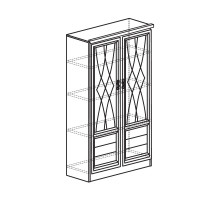 Шкаф витрина комбинированный для гостиной Лира 44 светлый